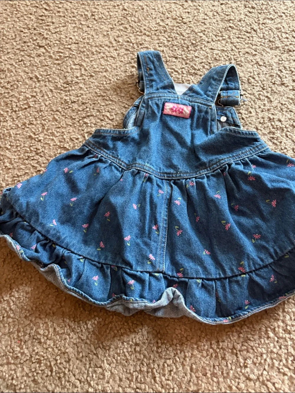 B8 VINTAGE Long-Sleeve Top with Blue Denim Winnie the Pooh Overall Dress -